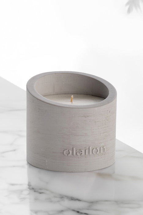 Aberto Design Slope Vela Perfumada Hormigón Gris Aroma Cacao Crema 8.5cm x 8cm